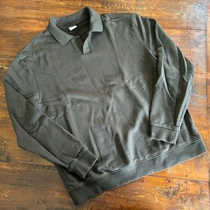 Zara Olive Green Long Sleeve Polo Sweatshirt